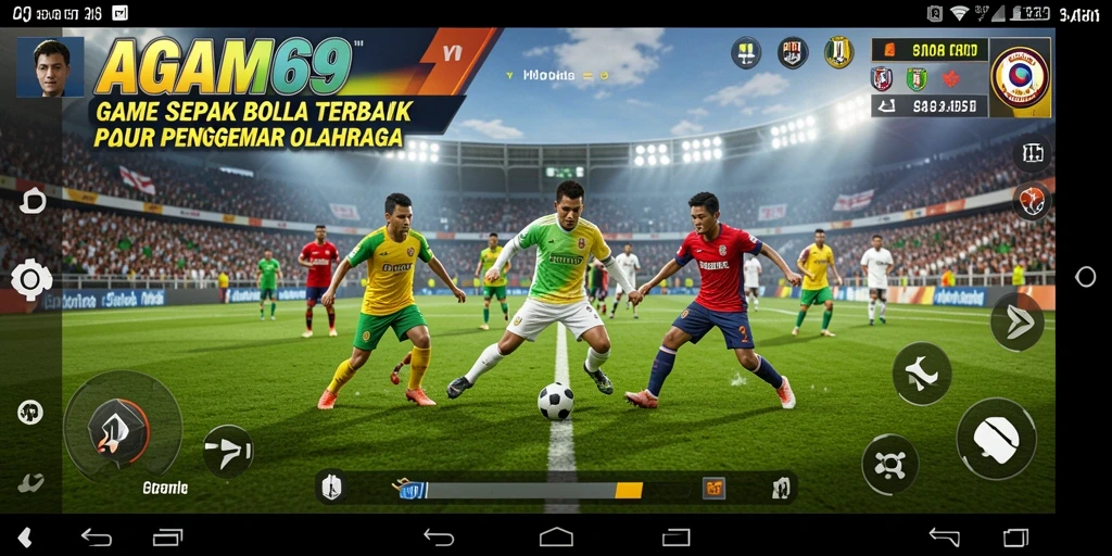 Tampilan gameplay seru di AGAM69 dengan pertandingan sepak bola yang mendebarkan.