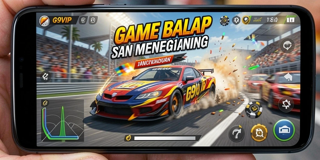 Gameplay G9VIP yang menegangkan dan adiktif dalam aksi balapan.