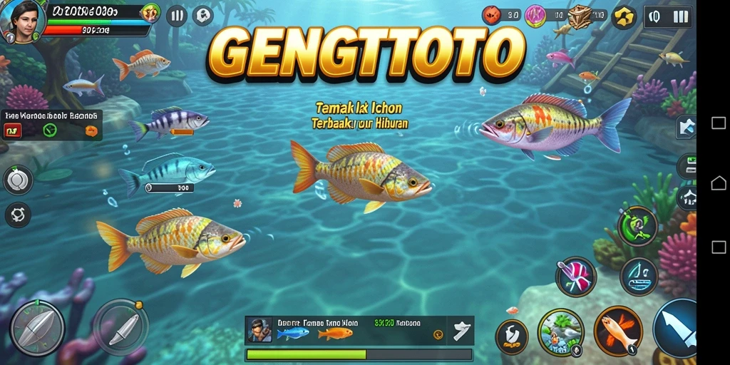 Screenshot gameplay GENGTOTO dengan aksi menembak ikan yang seru.