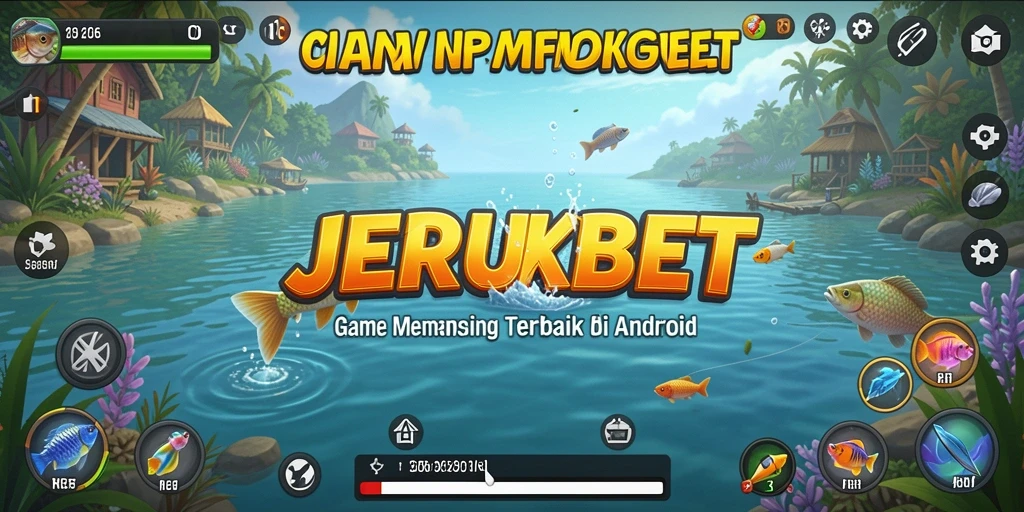 Tampilan gameplay JERUKBET yang memukau saat memancing ikan.